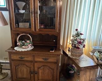 two pc hutch and an end table