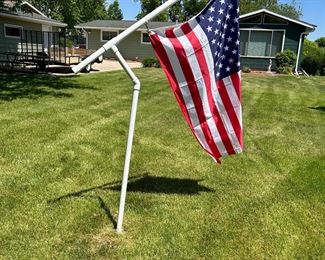 American flag w/ piping support