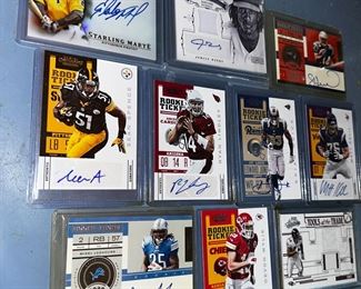 Football/baseball autograph cards, some have the patch from the Jersey as well.