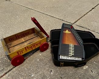 Dr. pepper crate wagon w/ 4 wheels and a Chrom-A-Hart w/ case.