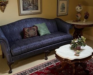 Sherrill Damask Chippendale Style Sofa