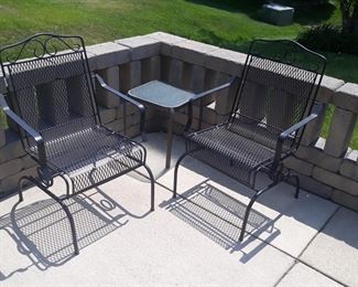 Pair of bouncing  chairs and a side table