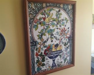 Decorative tile framed art