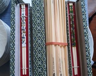 Cloisonne  and other chop sticks 
