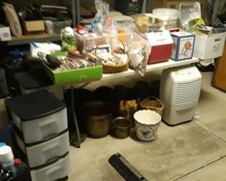 Brass and porcelain  planters
Dehumidifier