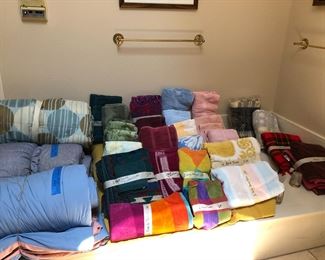 Towels, comforters (1 down), and throws