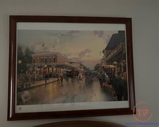 Signed Limited Edition THOMAS KINKADE Framed Print "Main Street Celebration"