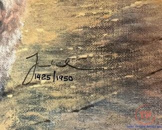 Signed Limited Edition THOMAS KINKADE Framed Print "Main Street Celebration"