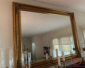 Large LA BARGE Style Gold Gilt Framed Mirror