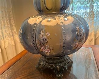 Enamel Floral Decorated Table Lamp