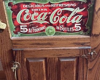 Vintage COCA-COLA White Clad Ice Box Cabinet