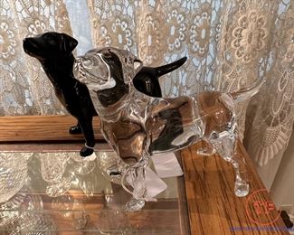 BACCARAT Crystal Standing Dogs