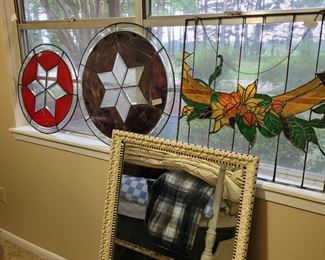 stained glass, mirror