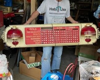 Old Milwaukee vintage price list sign