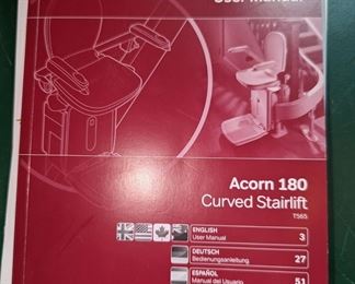 Acorn 180 curved stairlift for sale with instructions booklet.  It's completely dismantled and ready to go into your vehicle. 