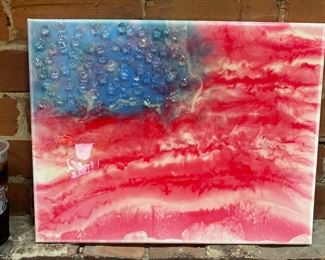 Lutite flag. 3 dimensional art $50