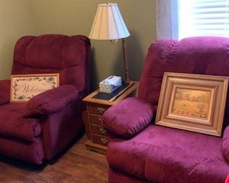 Matching recliners - great for watching tv or the inside of your eyelids.