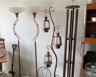 You've got to study this picture.  the tall lamps are pretty special, but the lantern one is my favorite.  Now check out the windchimes.  Those are amazing! and 4' or so!