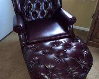 Leather Couch W/ Nail Head Accented Trim