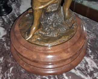 Signed Bronze Figurine On Base