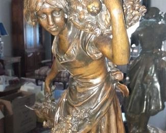 Signed Bronze Figurine On Base