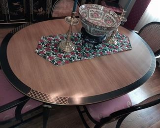Asian Themed Dining Room Table & Chairs Set