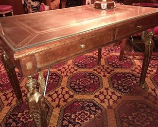 STUNNING Antique Wooden Desk W/ Facial Detours