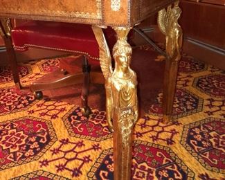 STUNNING Antique Wooden Desk W/ Facial Detours