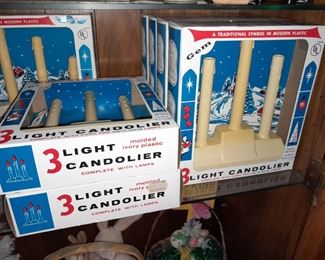 Vintage Light-Up Candoliers/Candelabras In Boxes