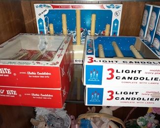 Vintage Light-Up Candoliers/Candelabras In Boxes