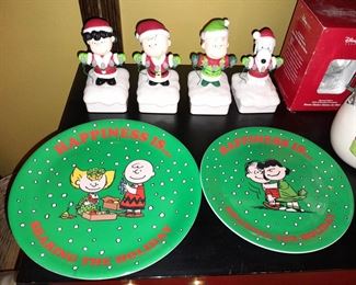 Peanuts Snoopy Christmas Decor (Plaid Plush, Plates, Snowglobes, Etc.)