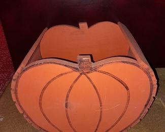 Wooden Pumpkin Planter