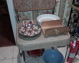 Vintage Mid-Century Modern Chair W/ Wicker Back