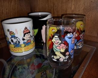 Happy Birthday Peanuts Mug & Sesame Street Character Glasses