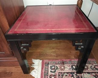 Red & Black Lacquer Asian End Tables