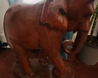 Hand carved antique wooden elephant