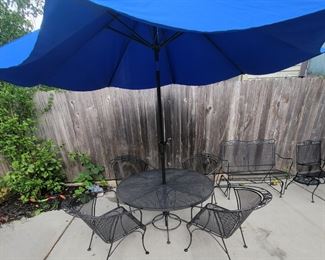 Wrought iron outdoor table and chairs