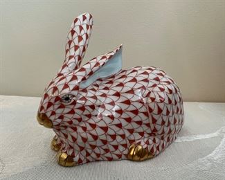 Herend Porcelain Red Bunny Figurine