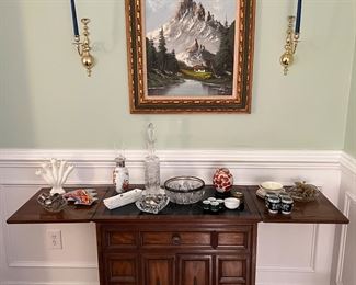 Henredon Fold Out Top Bar Cabinet