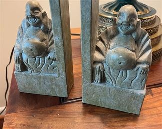 Granite Laughing Buddha Bookends