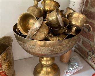 Brass Punch Bowl Set