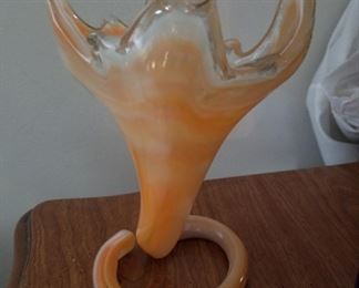 Mid century Murano type coil vase