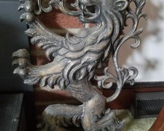 Antique decorative bronze? Lions (pair)