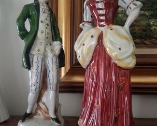 Colonial man & woman figurines - Japan