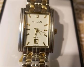 Gruen tank style wristwatch