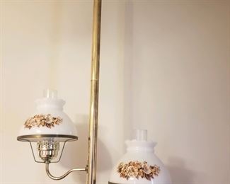 Mid century pole lamp/opal glass shades