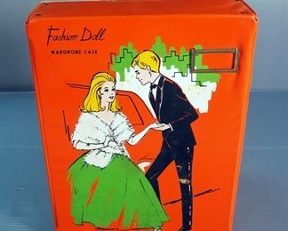 Vintage Fashion Doll Wardrobe Case, Includes 2 Dolls, Clothes, And Accessories