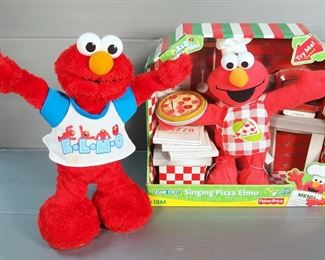 Sing And Dance E.L.M.O. YMCA Elmo And Singing Pizza Elmo In Original Box, Both Power On
