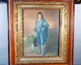 The Blue Boy By Thomas Gainsborough Framed Print, 31.5" x 27.5", And Victorian Boy With Dog And Girl With Kitten, Both Measure 12" x 10"