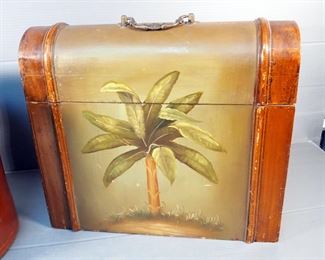 Vintage Ceramic 12" #4 Handled Crock, Minor Damage, And 4 Bottle Felt Lined Wine Carrier, 14" x 16"